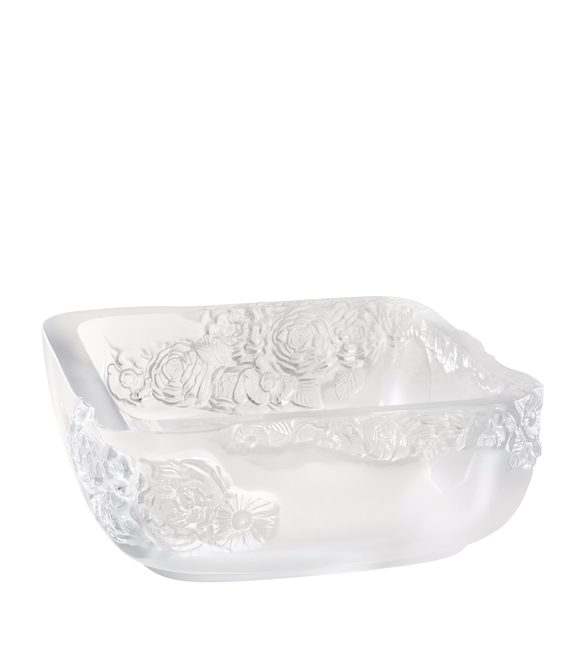 Lalique peonies crystal bowl 26cm, UK version