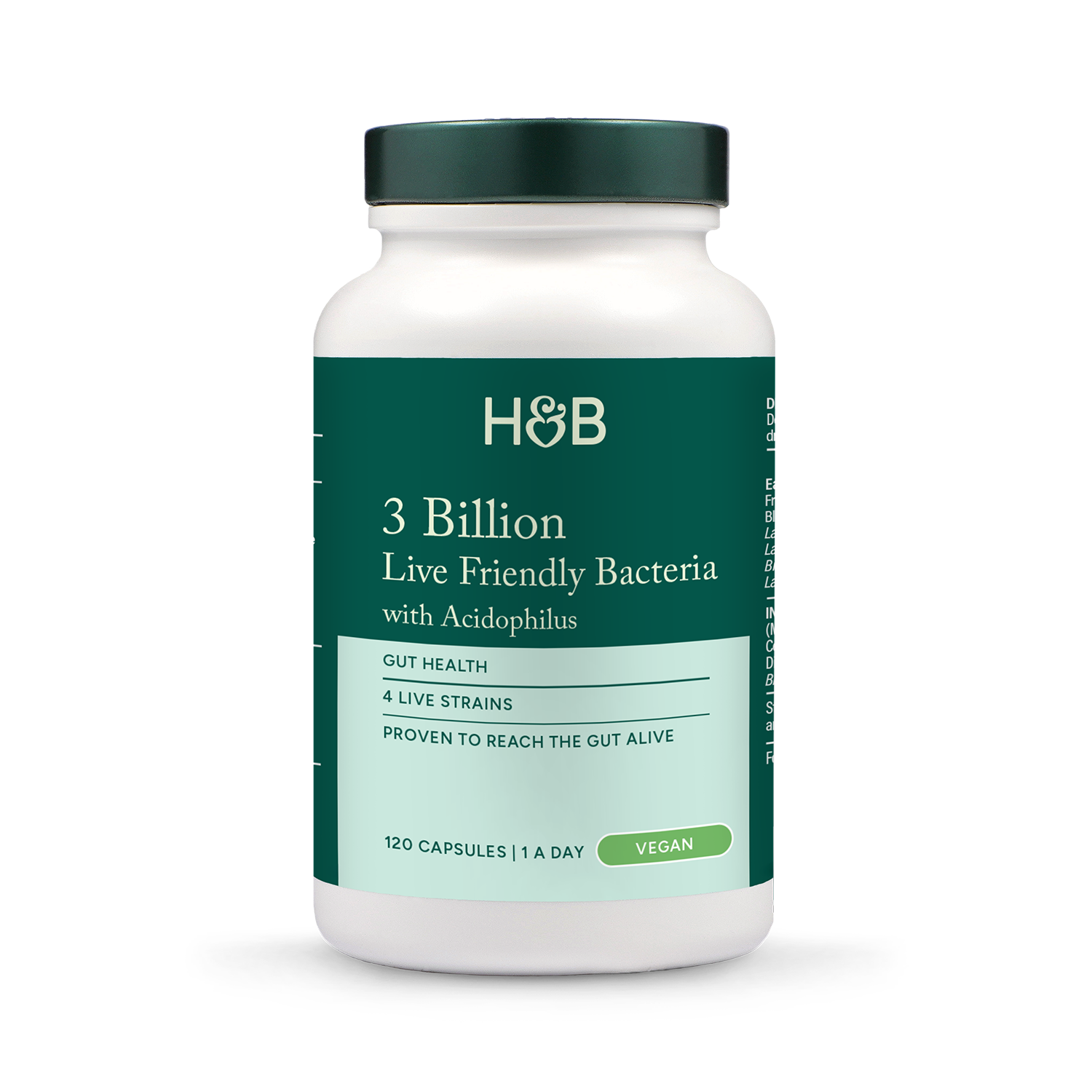 Holland & Barrett Live Friendly Bacteria with Acidophilus 3 Billion 120 Capsules - 998978