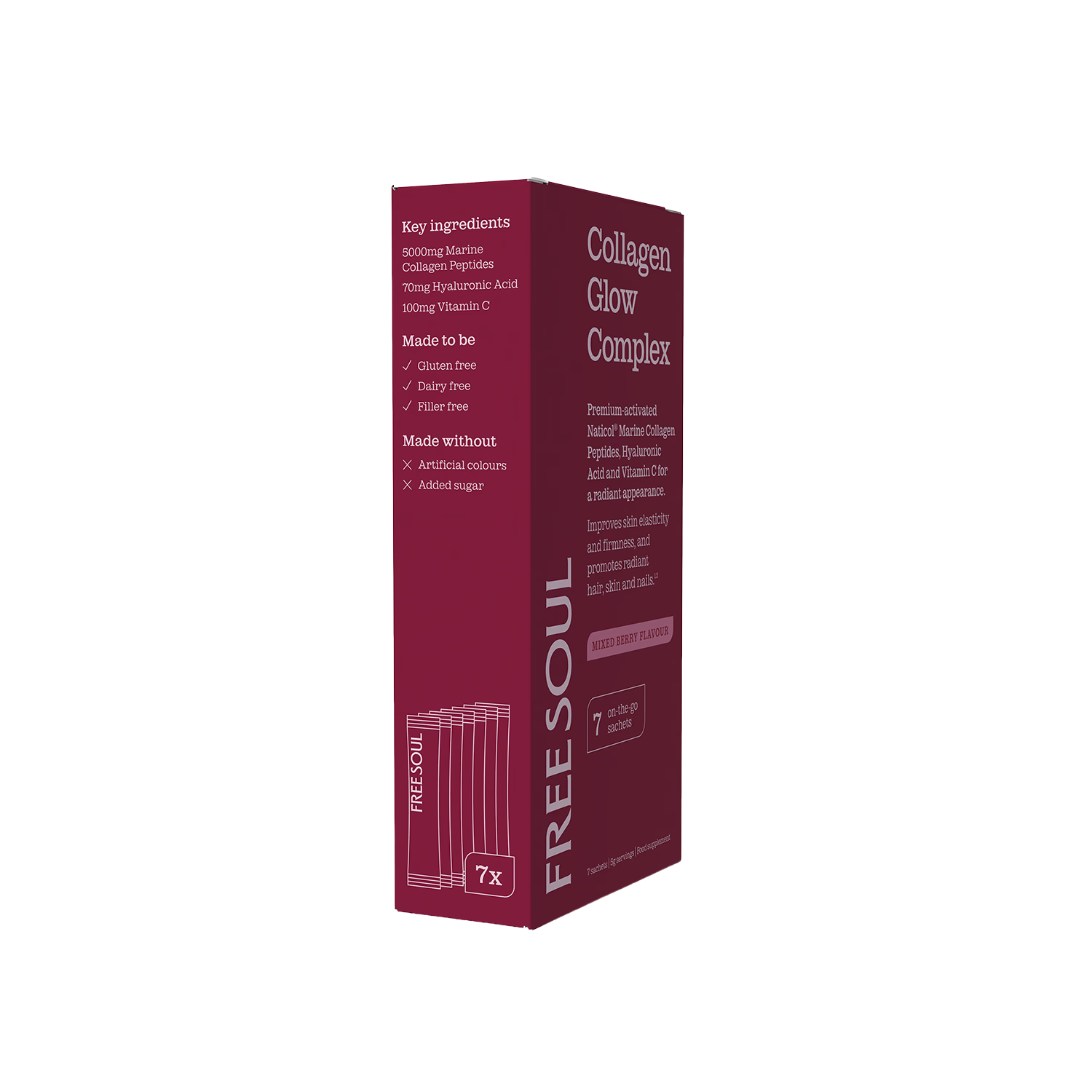 Free Soul Collagen Glow mixed berry sachets (British brand)