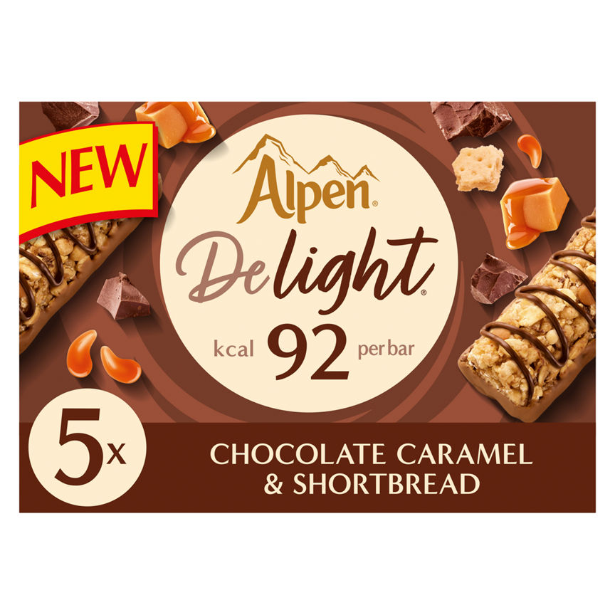 Alpen Delight 5 Chocolate Caramel & Shortbread Bars 120g