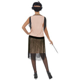 Smiffys 1920s flapper costume with pink dress and accessories (British brand)