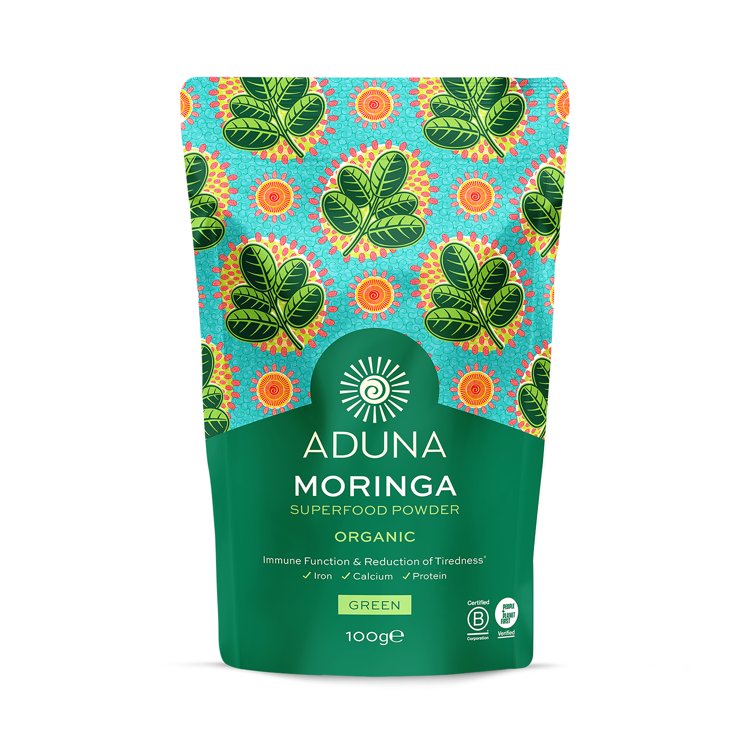 Aduna Organic Moringa Green Superleaf Powder 100g - British product