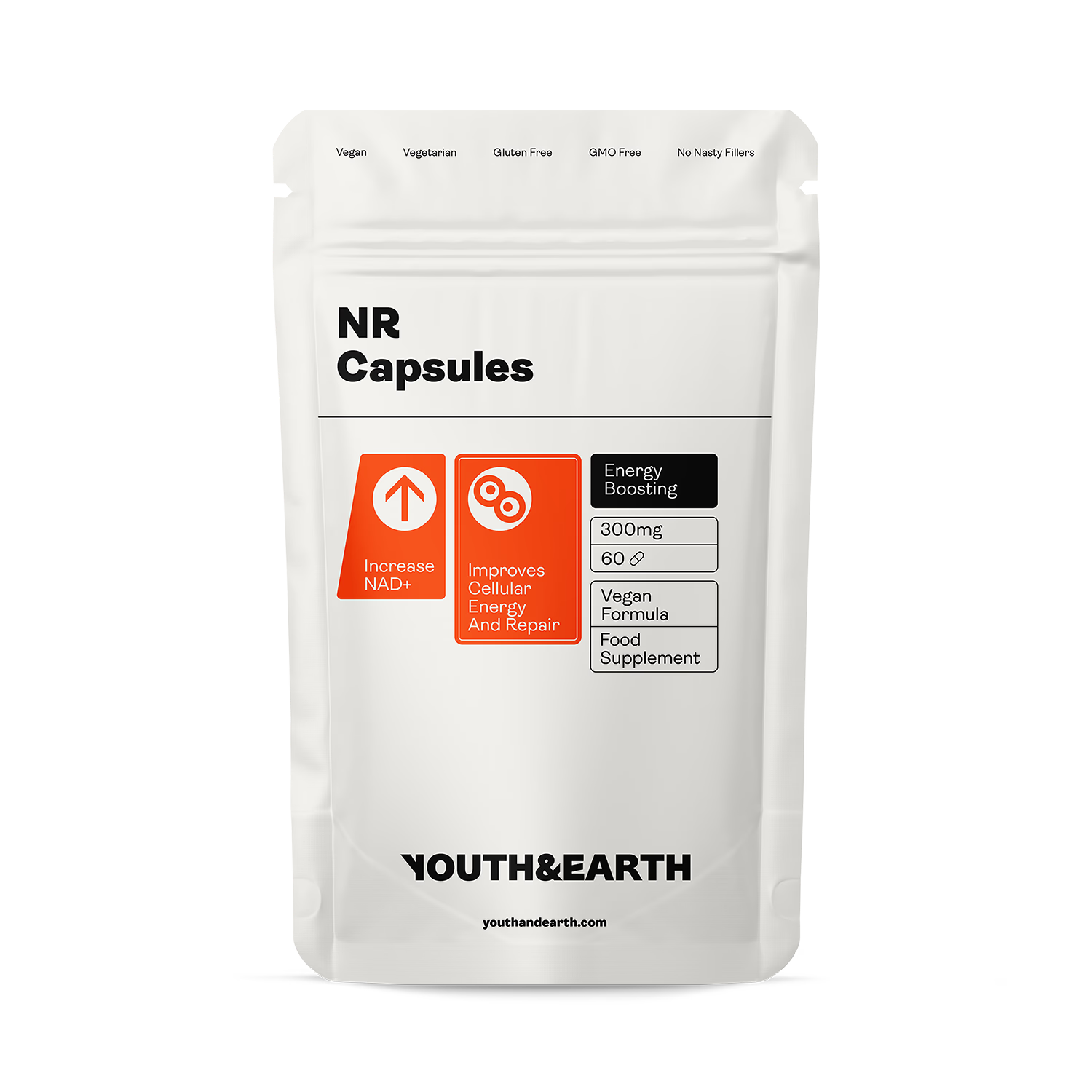 Youth and Earth NR capsules 300mg 60 capsules, imported from the UK