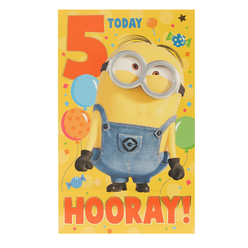 Minions Age 5 Birthday Card