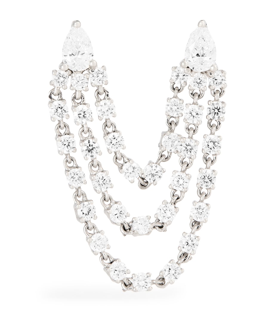 Anita Ko white gold diamond double loop earring (British brand)