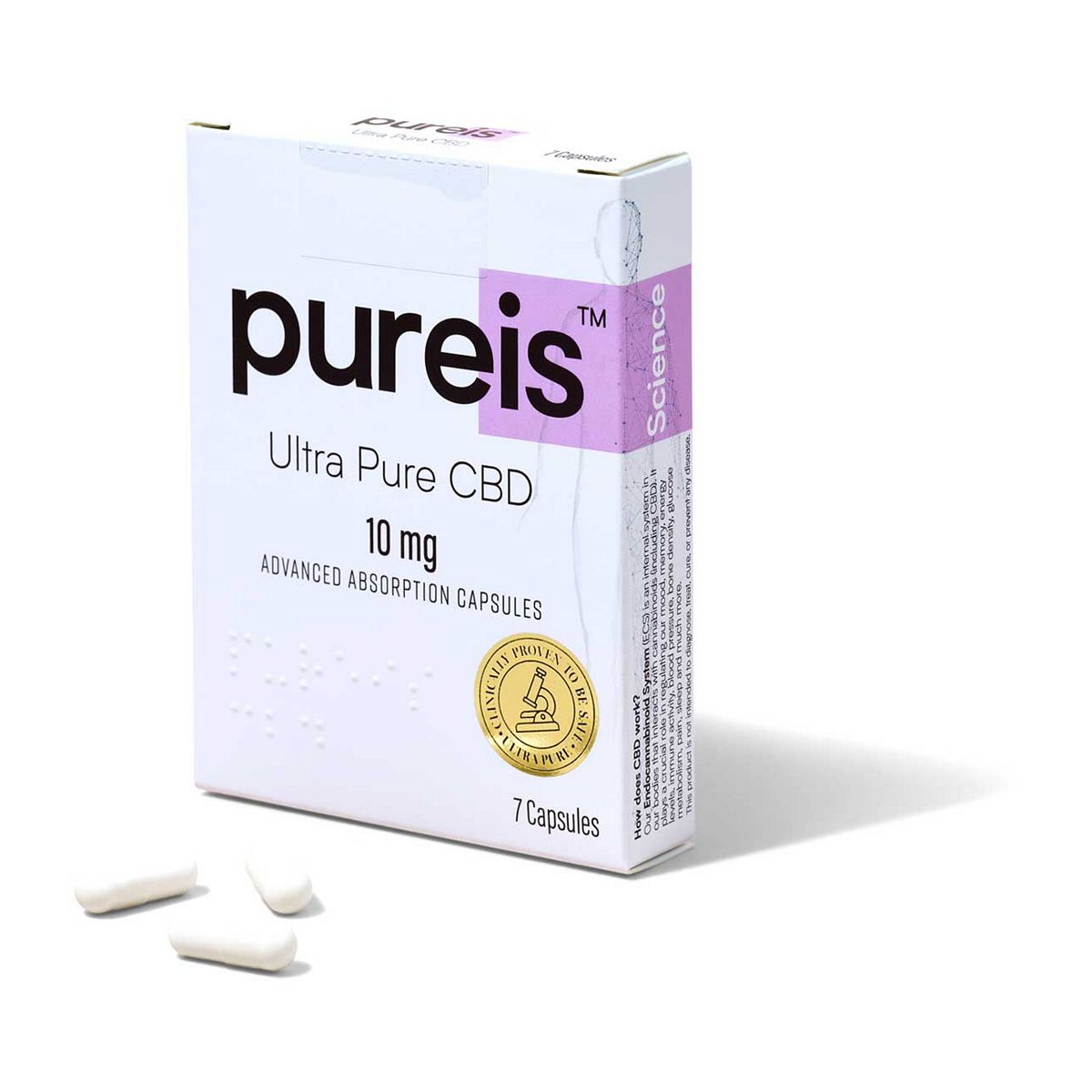 Pureis Ultra Pure CBD 10mg Capsules - 7 Capsules Aromatherapy Boots   