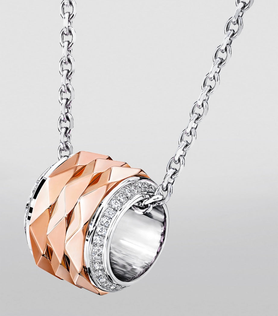 Graff rose gold and white gold diamond pendant necklace - (British brand)