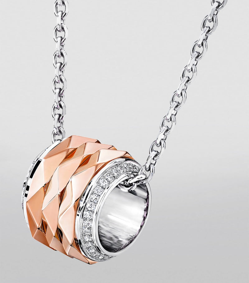 Graff rose gold and white gold diamond pendant necklace - (British brand)