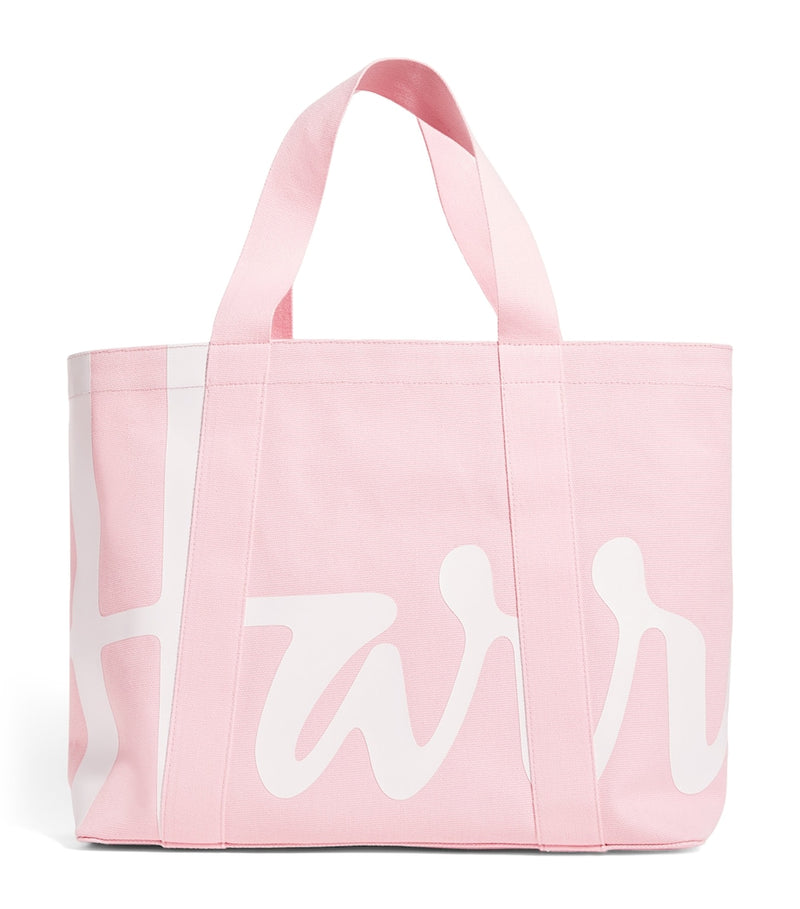 Harrods medium cotton logo tote bag, UK version