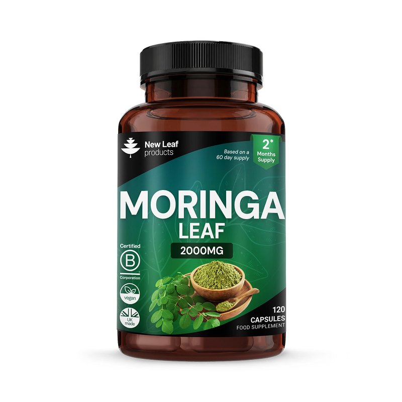 New Leaf Products moringa capsules with black pepper 120, UK version