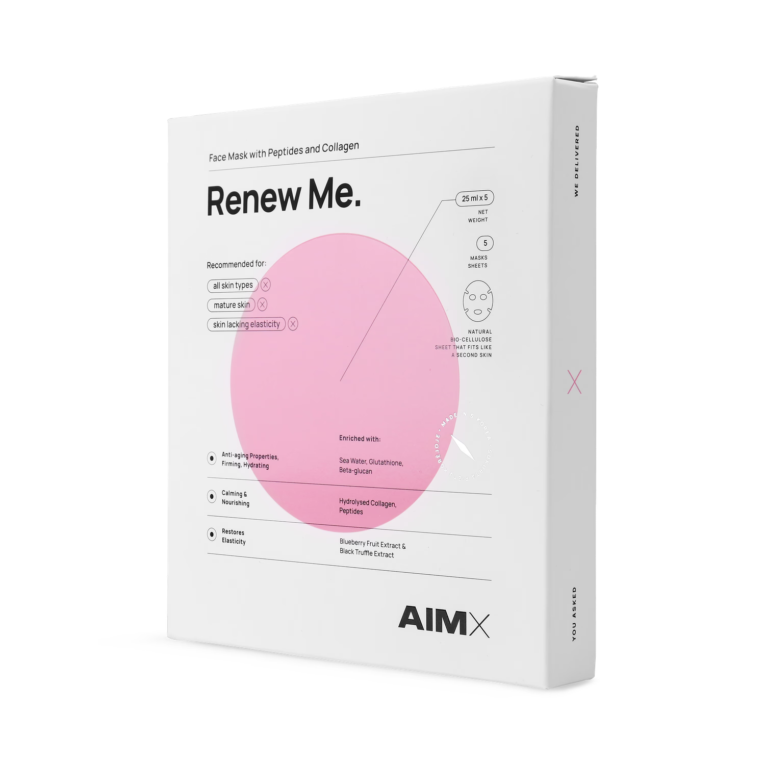 AimX Renew Me sheet mask 25ml, imported from the UK
