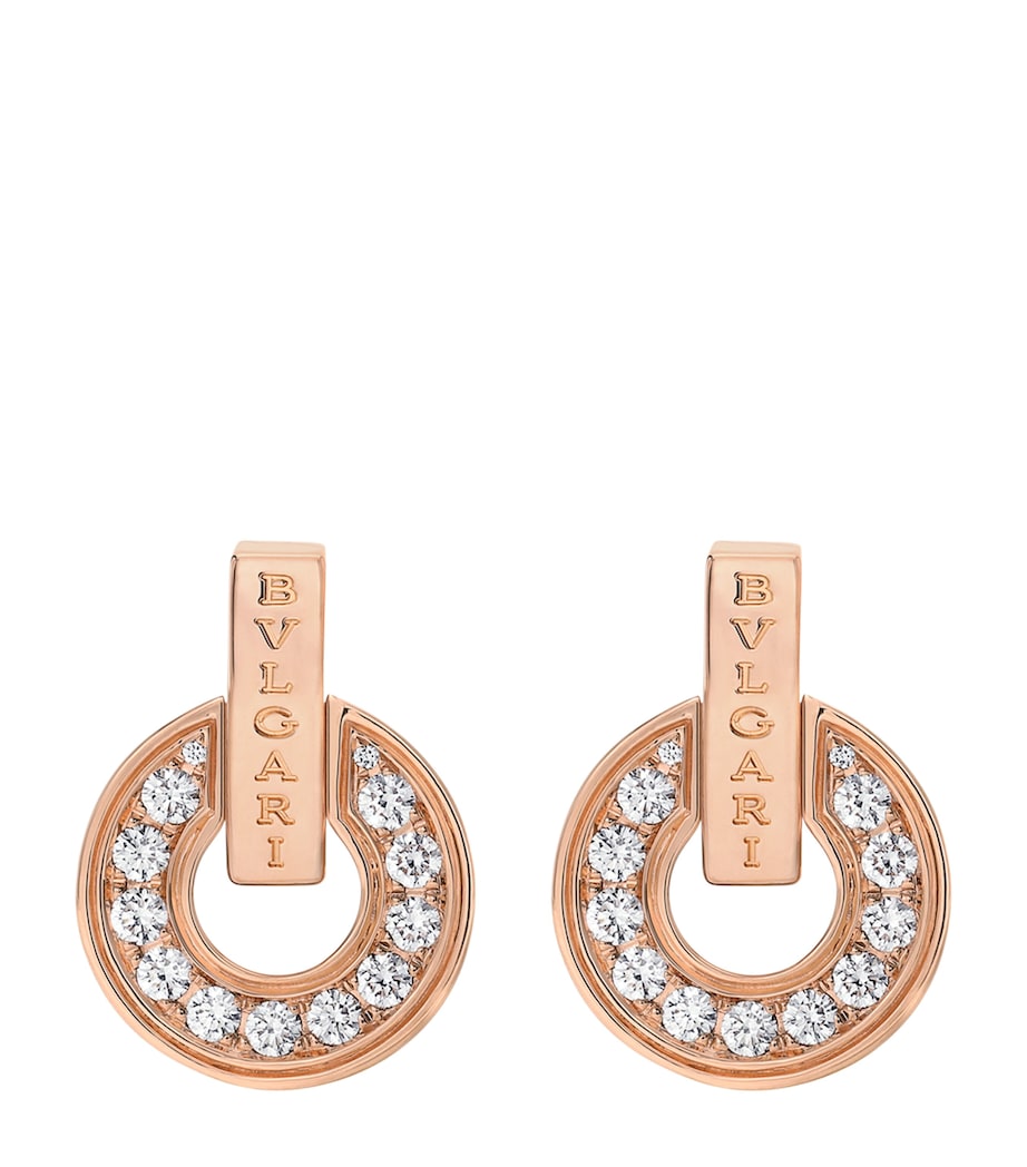 Bvlgari rose gold diamond earrings, UK version