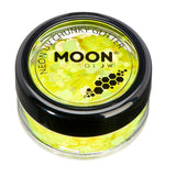 Moon Glow Neon UV Chunky Glitter Yellow, imported from the UK