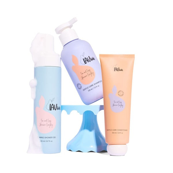Lav-Kids Bath Time Trio with body wash, shampoo and conditioner, UK version