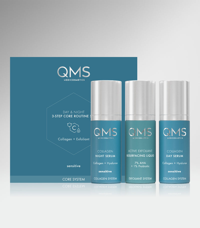 QMS Medicosmetics skincare set sensitive 3 x 30ml, imported from the UK