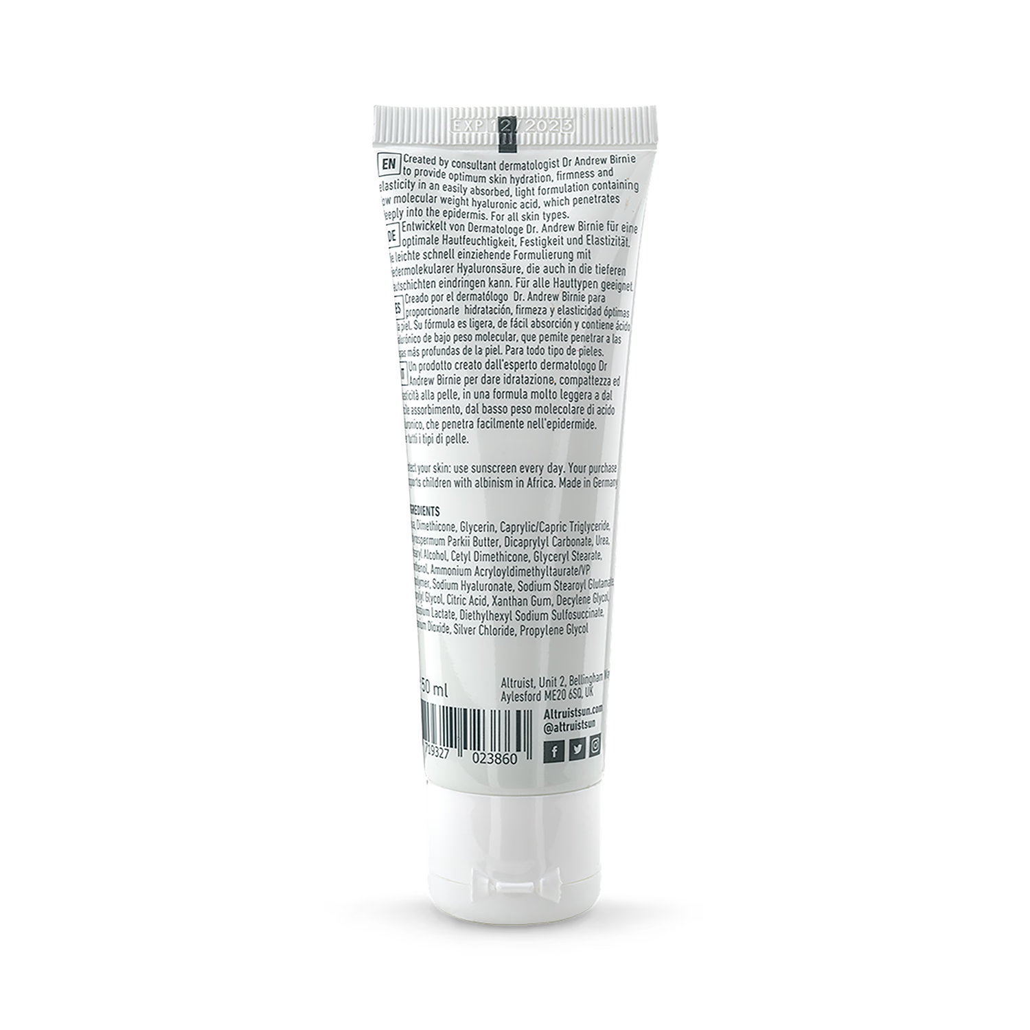 Altruist moisturising fluid 0.5% hyaluronic acid 50ml (British brand)