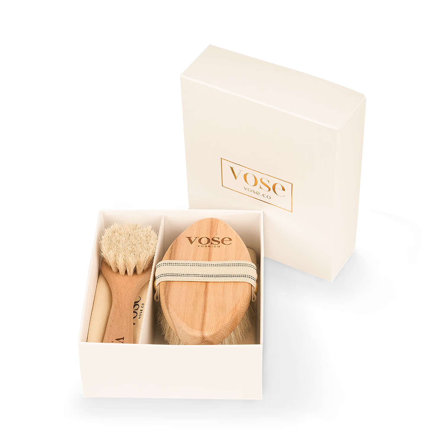 Horse hair face and body dry brush set, imported from the UK