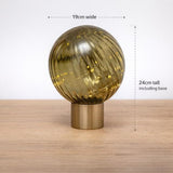 Candlelight green globe LED table lamp 24cm, imported from the UK