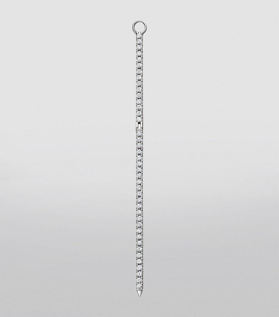 Maria Tash diamond and sapphire eternity bar earring charm 50mm, UK version