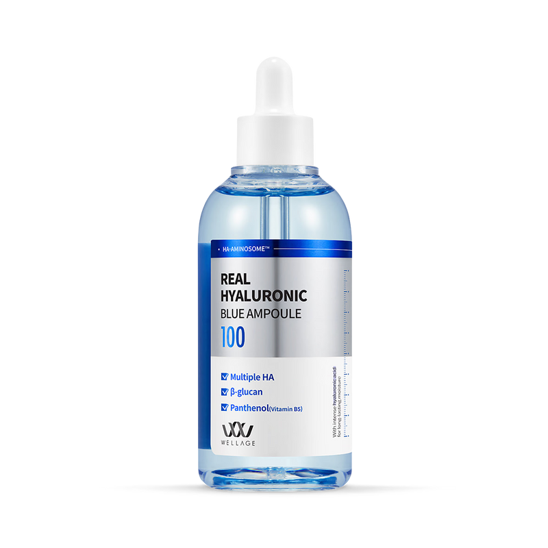 Wellage Real Hyaluronic Blue Ampoule 100ml, imported from the UK