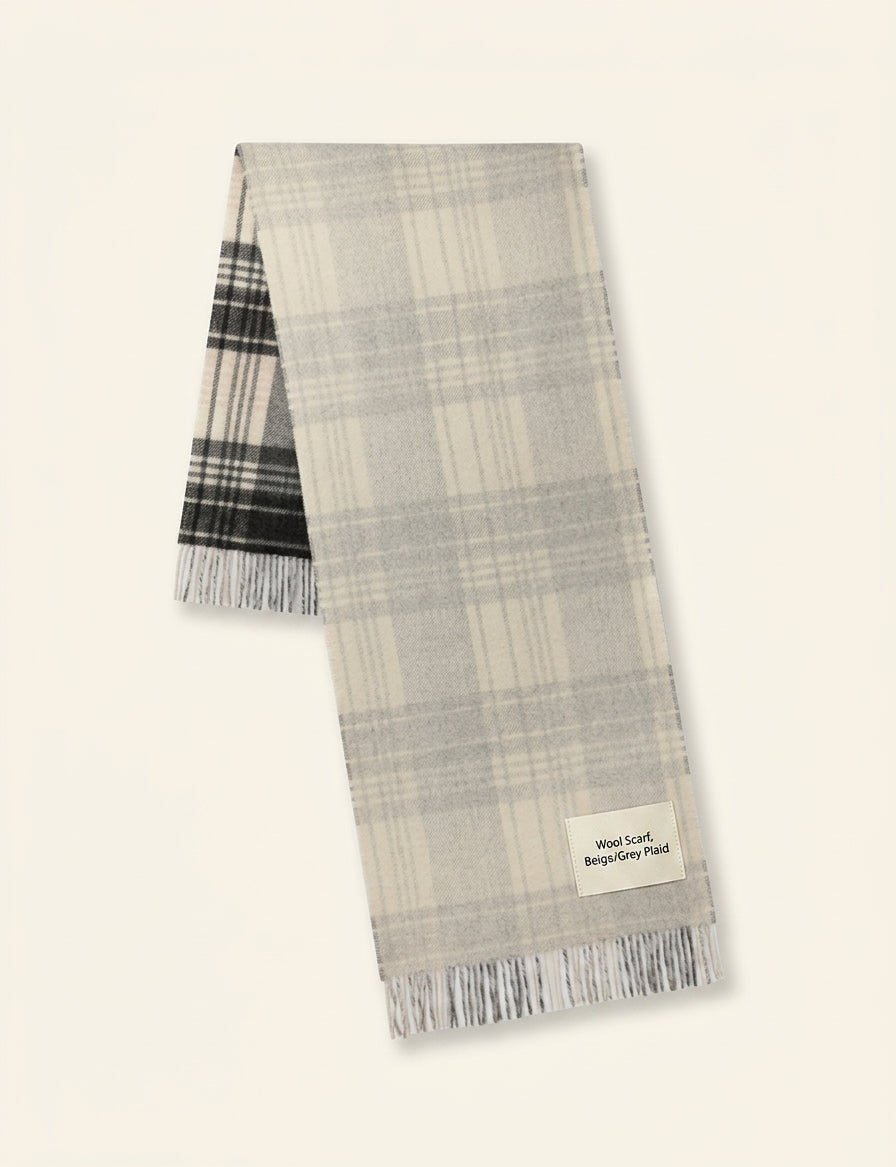 Heritage reversible wool scarf 195x50cm, imported from the UK