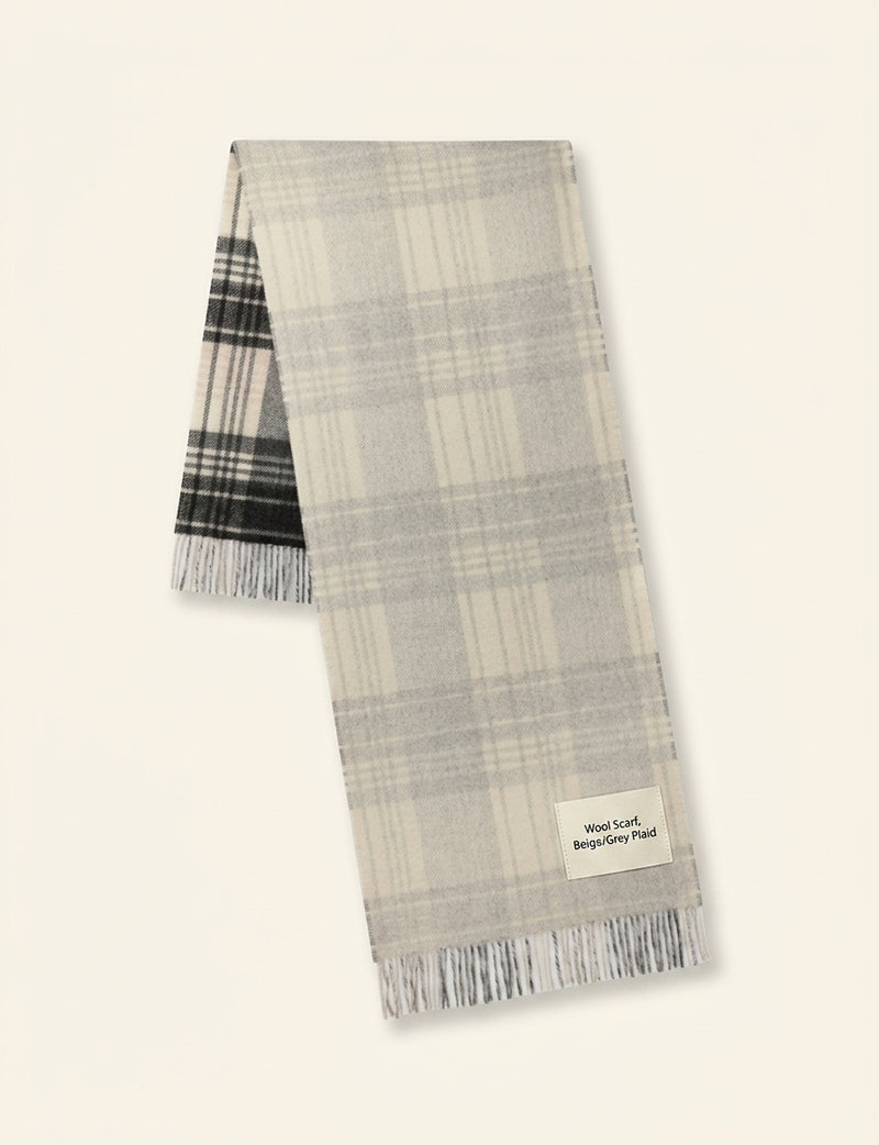 Heritage reversible wool scarf 195x50cm, imported from the UK