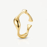 MUCHV adjustable wave ring in 18k gold, imported from the UK