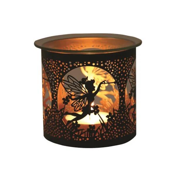 Aroma tealight holder black flying fairy design, UK version