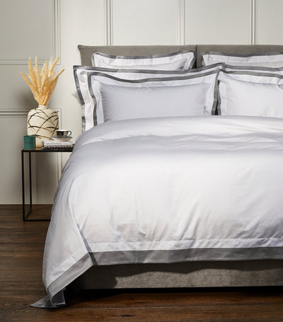Harrods Square Pillowcase with Contrasting Trims, 65cm x 65cm, Egyptian Cotton- Buy online at McGrocer
