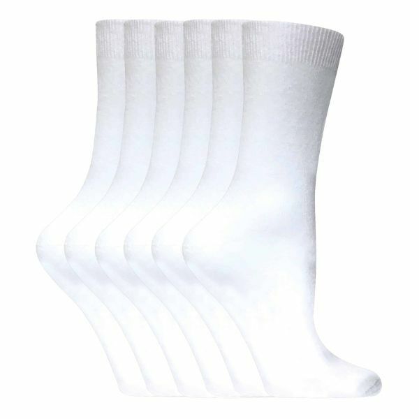 Sock Snob 6 Pairs Ladies Plain Coloured Cotton Socks 4-7 UK GOODS Superdrug PL30 White  