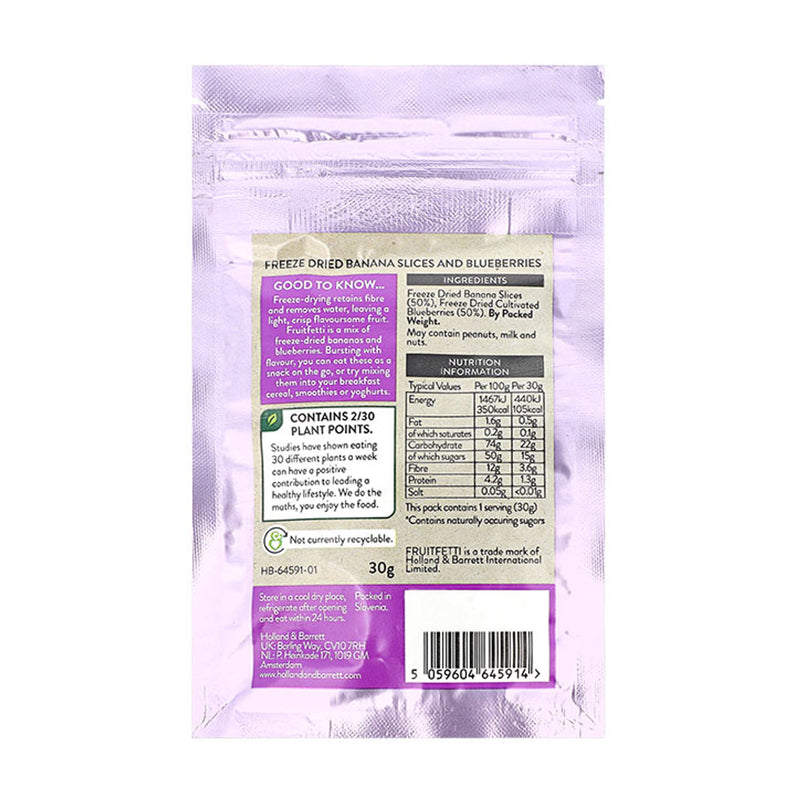 Freeze-Dried Banana and Blueberry Fruit Pieces 30g