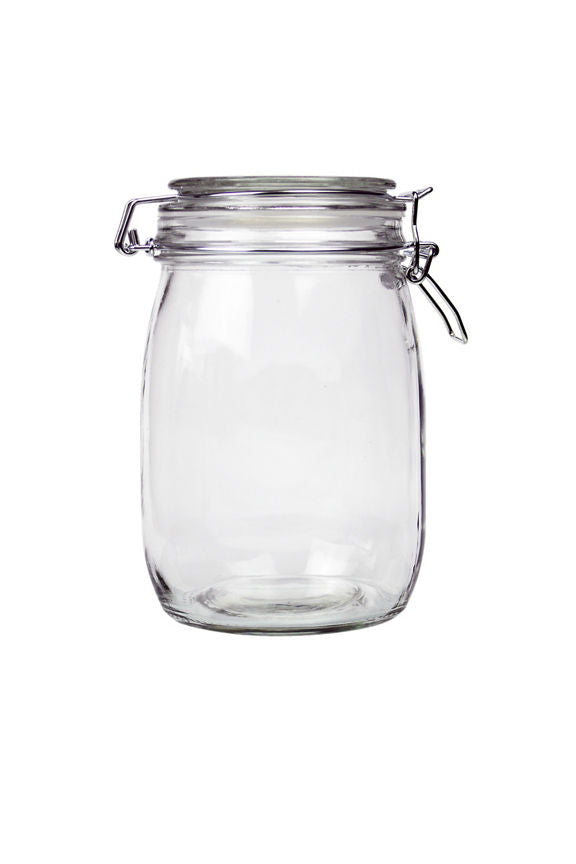 George Home Clear Glass Clip Lock Canister - McGrocer