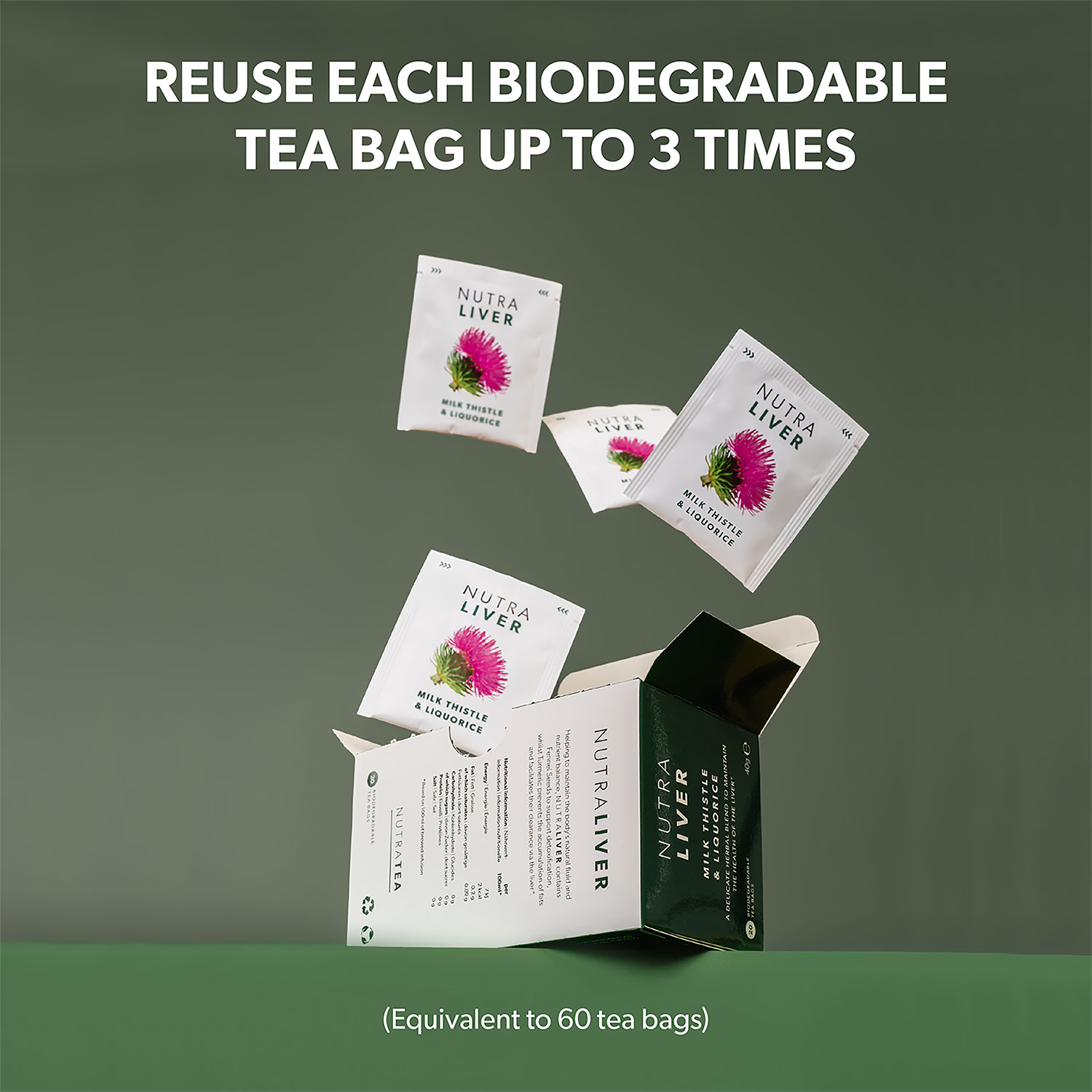 NutraLiver herbal tea 20 tea bags - British product