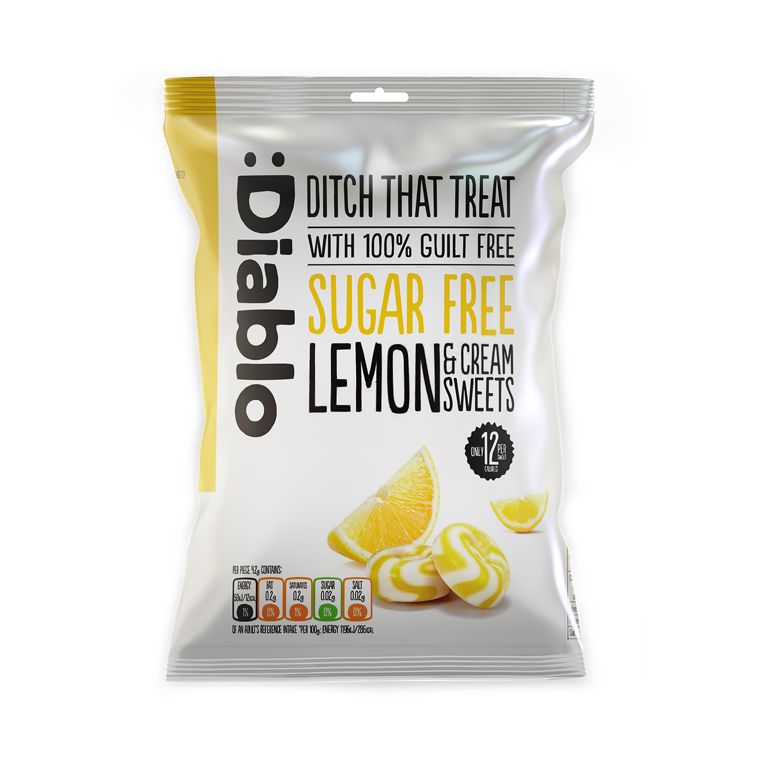 Diablo Sugar Free Lemon Cream Sweets 75g - British product
