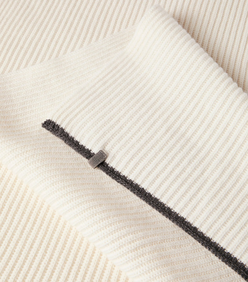 Brunello Cucinelli cashmere ribbed scarf 235cm, UK version