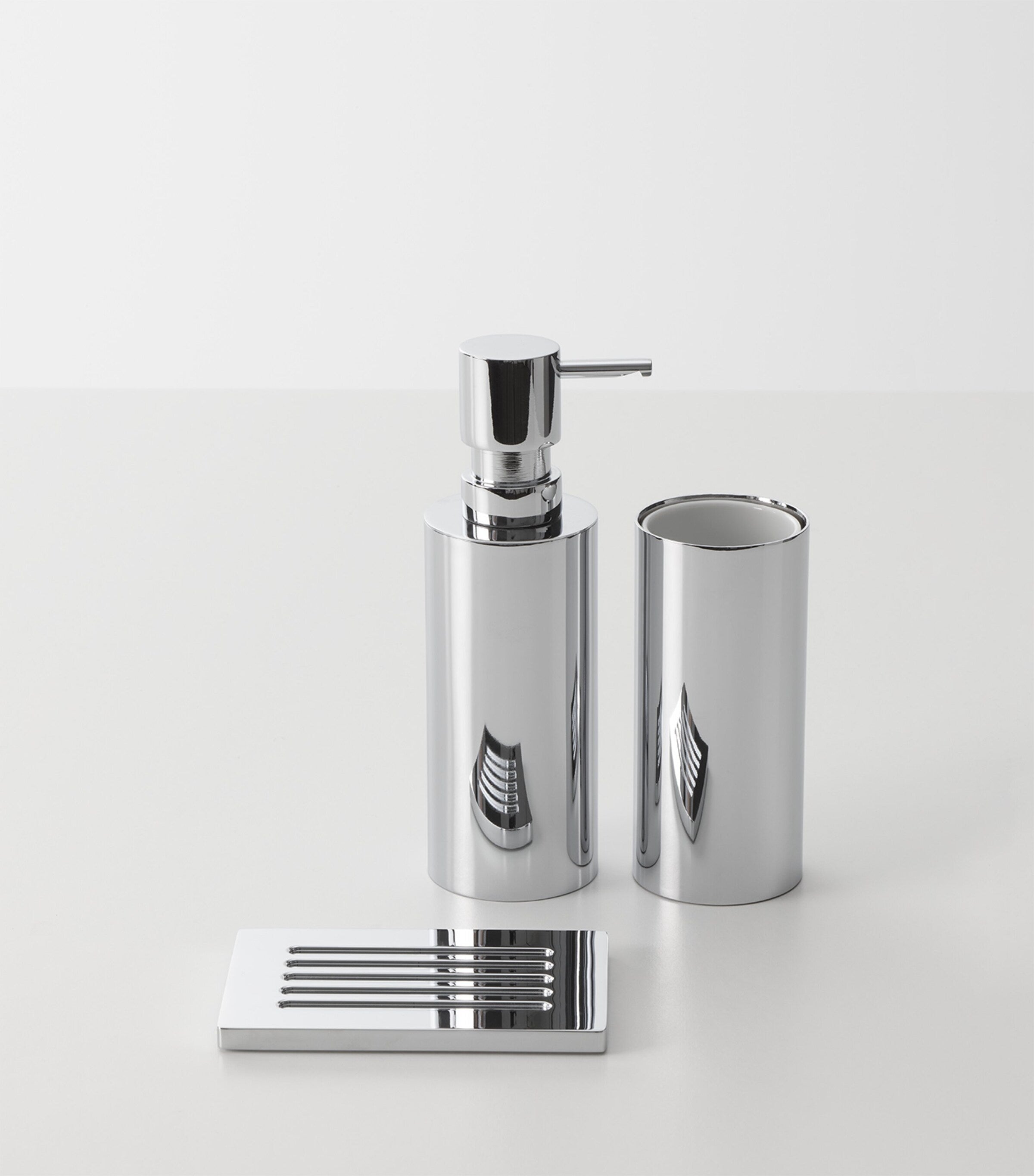 Decor Walther stainless steel round bathroom bin - British product