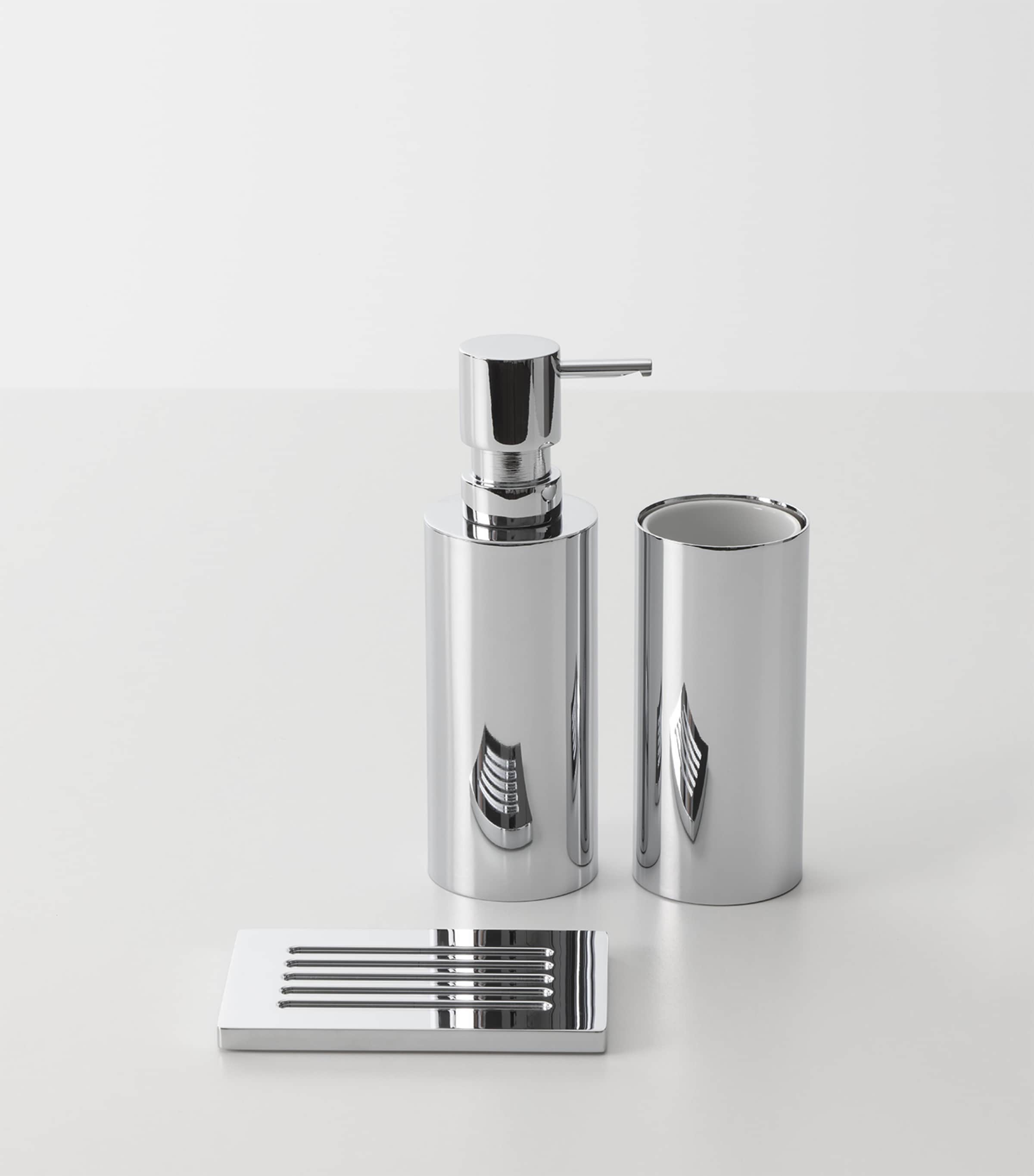 Decor Walther stainless steel round bathroom bin - British product