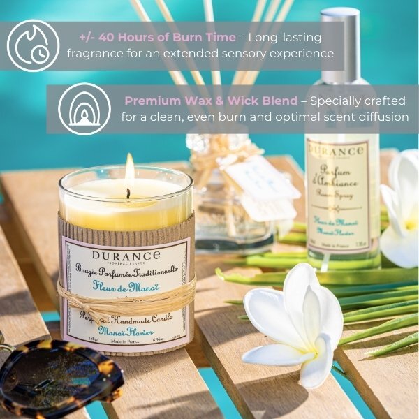 Durance Handmade Candle Monoï Flower 180g (British brand)