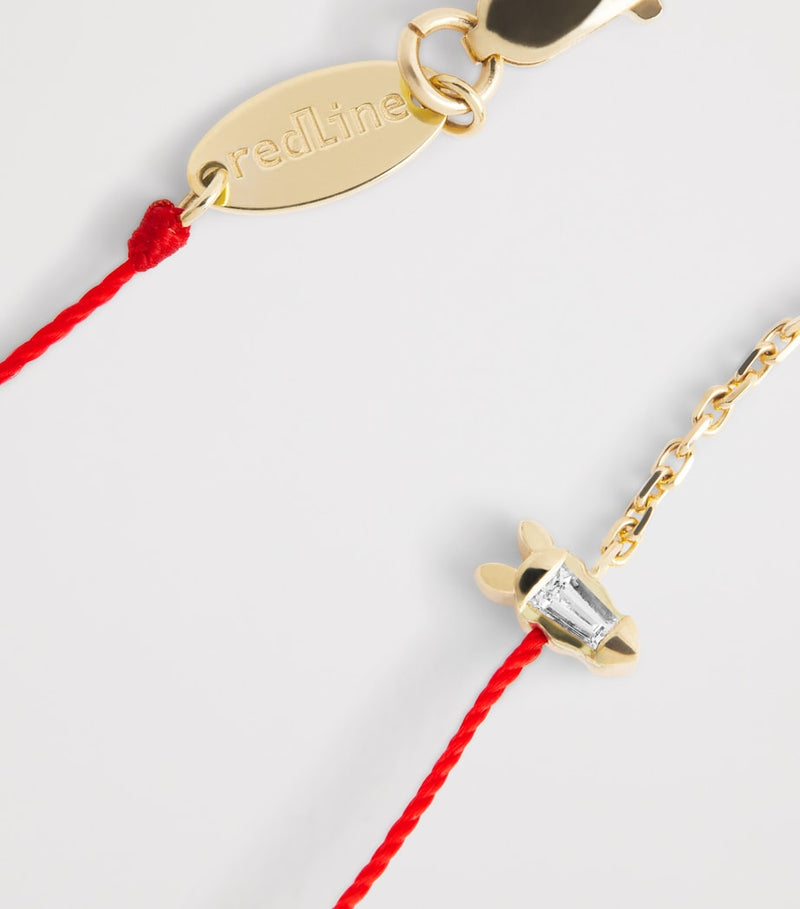 Redline bracelet yellow gold and diamond horse charm 16.5cm (British brand)