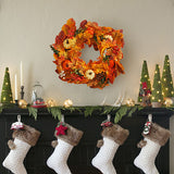 Livingandhome artificial fall wreath 45cm with LEDs, imported from the UK