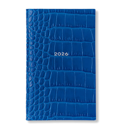 Harrods Smythson Mara Leather Croc-Embossed Panama 2026 Pocket Diary- Buy online at McGrocer