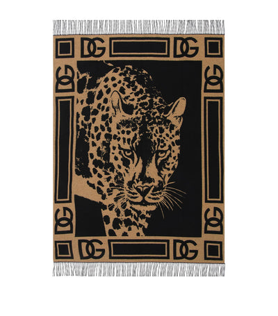 Harrods Dolce&Gabbana Casa Cashmere Leopard Throw 140cm x 180cm- Buy online at McGrocer