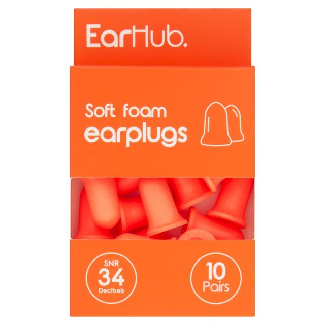 EarHub Premium Soft Orange Foam Earplugs   10 per pack