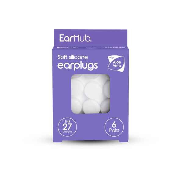 EarHub Soft Silicone Earplugs with Aloe Vera 6 Pair