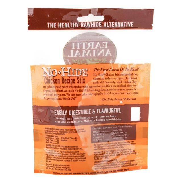 Earth Animal No Hide Chicken Dog Stix Treats   10 per pack