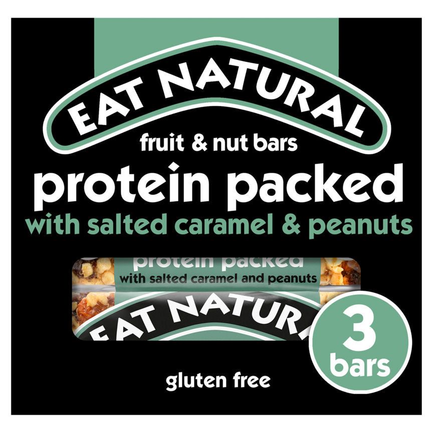 Eat Natural 3 Fruit & Nut Bars Protein Packed with Salted Caramel & Peanuts