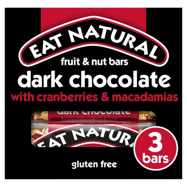 Eat Natural Dark Chocolate Cranberries & Macadamias Bars   3 x 40g