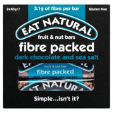 Eat Natural Fibre Packed Fruit &amp;amp; Nut Bars Dark Chocolate and Sea Salt 3 x 45g