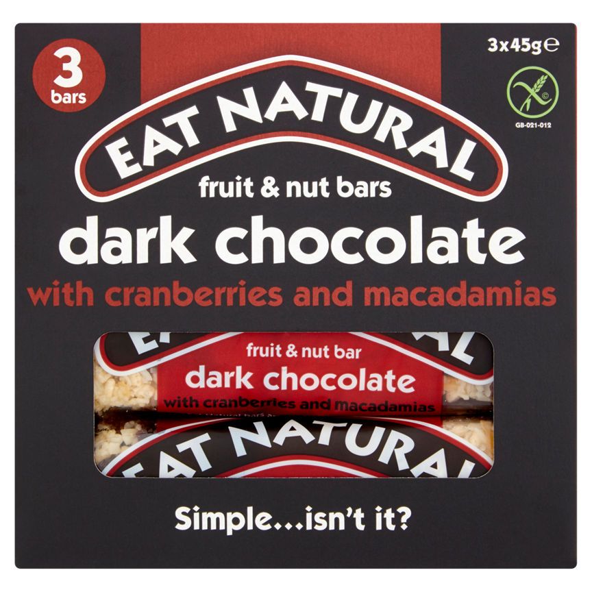 Eat Natural Fruit &amp;amp; Nut Bars Dark Chocolate with Cranberries and Macadamias