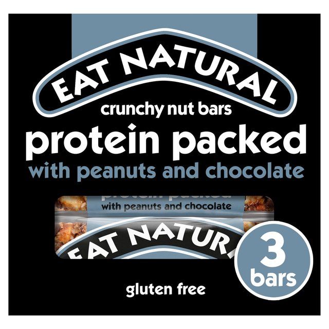 Eat Natural Protein Packed Peanuts &amp;amp; Chocolate Bars   3 x 40g